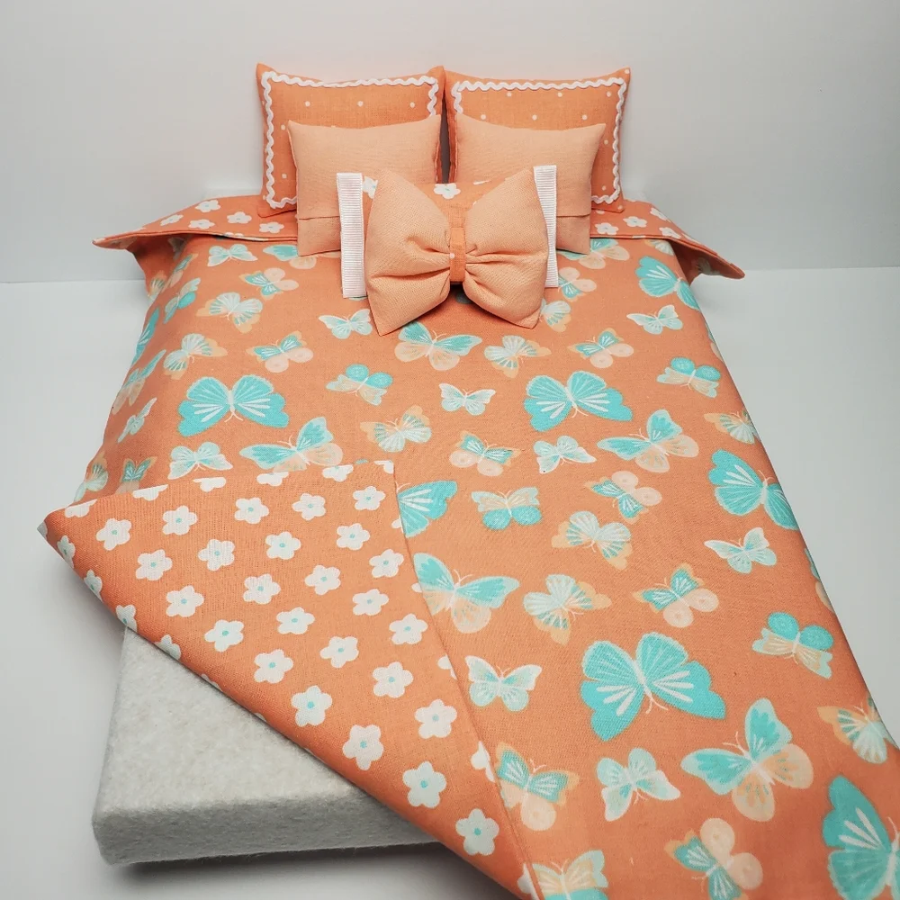 Barbie Floral Peach Bedding Set 1:6 Scale